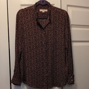Loft Floral Button-Up Blouse